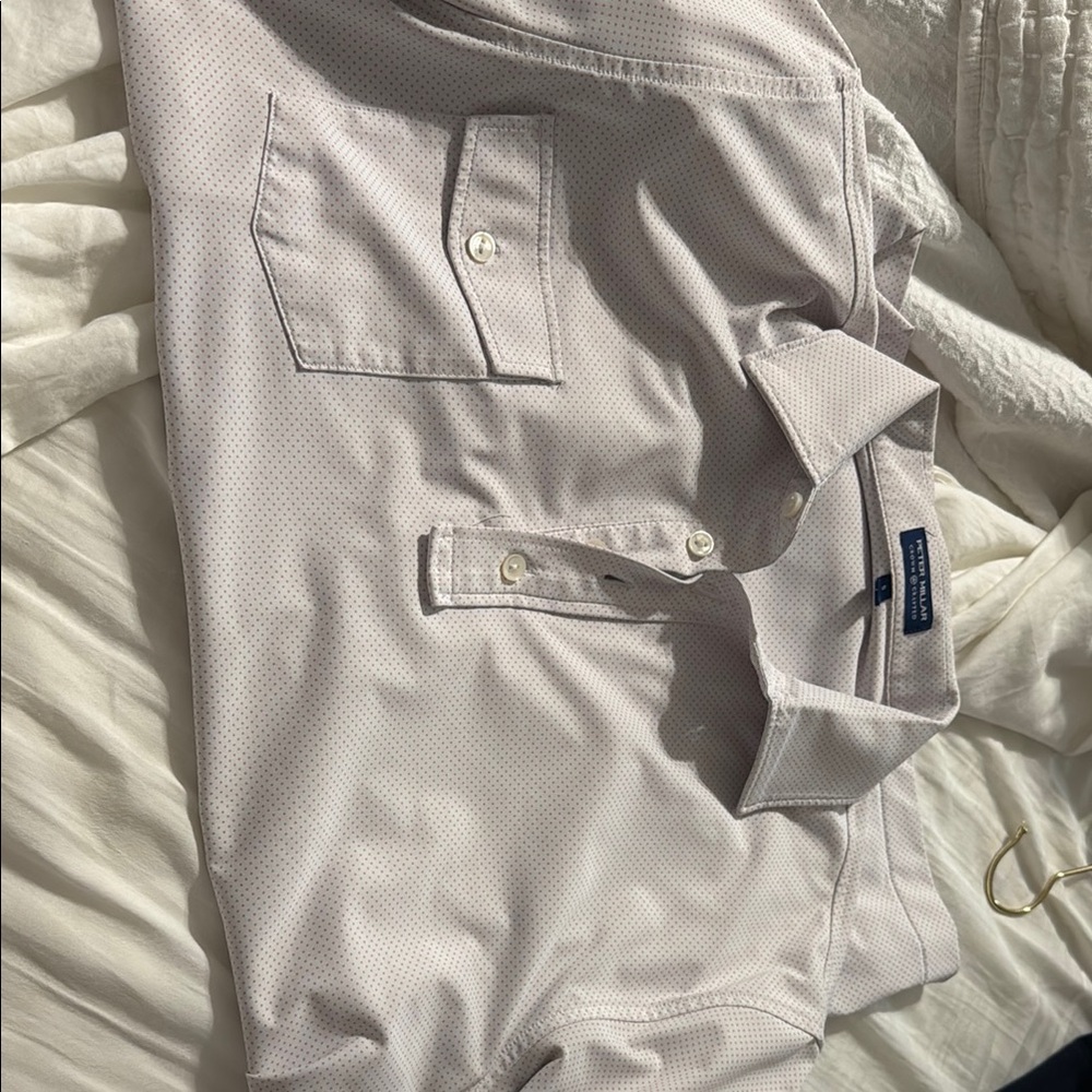 Peter Millar Light Gray Polo Shirt